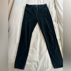 Hudson Dark Green Velvet Jeans